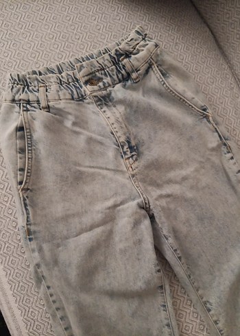 Gri Batik Desenli Kadın Denim Pantolon