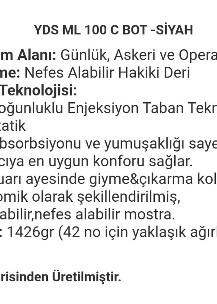 YDS ML 100 C BOT DERİ 44 NO FERMUARLI  - Görsel 4