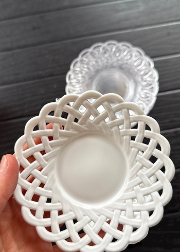 Beyaz ve Şeffaf Desensiz Tabak Seti - Görsel 4