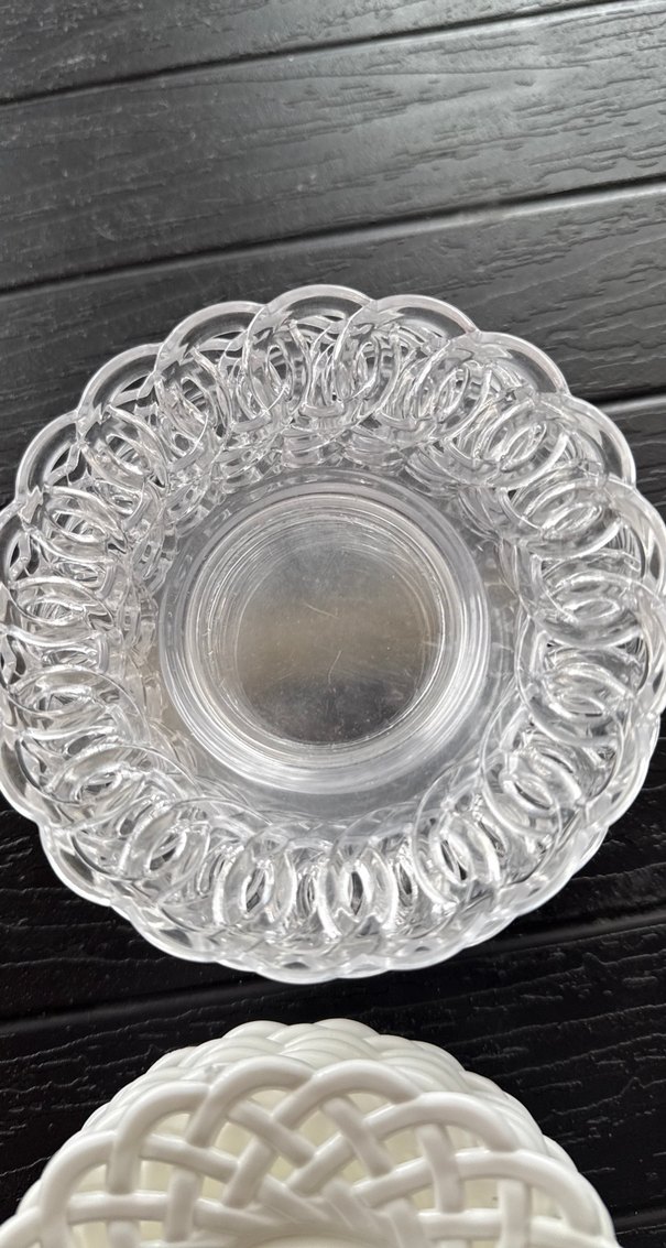 Beyaz ve Şeffaf Desensiz Tabak Seti - Görsel 3