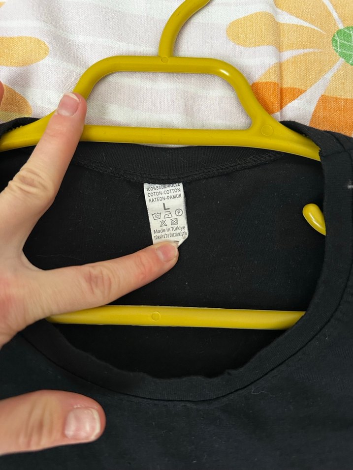 Baskılı Siyah Hamile Tişörtü - Görsel 2