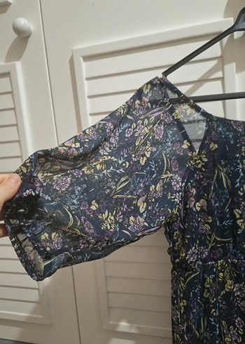 Mor Bohem Midi Elbise - Görsel 4