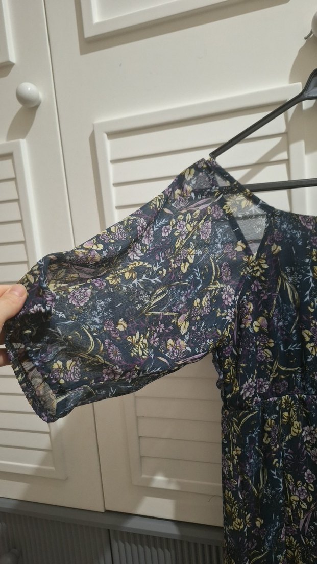 Mor Bohem Midi Elbise - Görsel 4