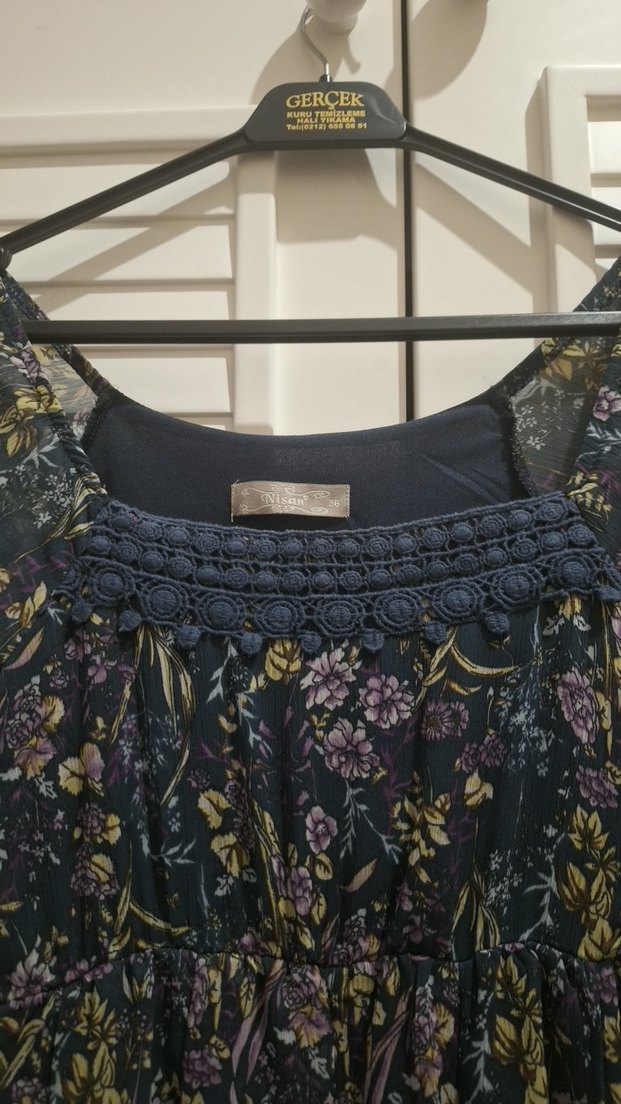 Mor Bohem Midi Elbise - Görsel 5