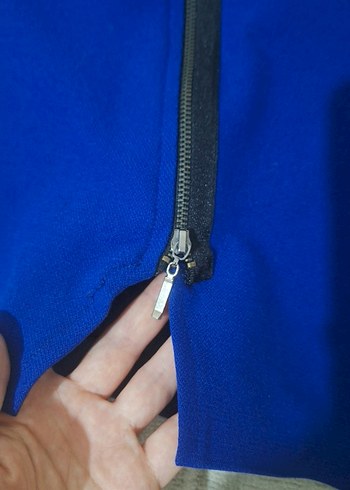 Fermuarlı Koyu Mavi kalem etek - Görsel 2