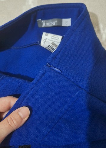 Fermuarlı Koyu Mavi kalem etek - Görsel 6