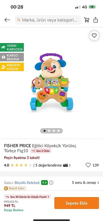 Fisher price yürüteç