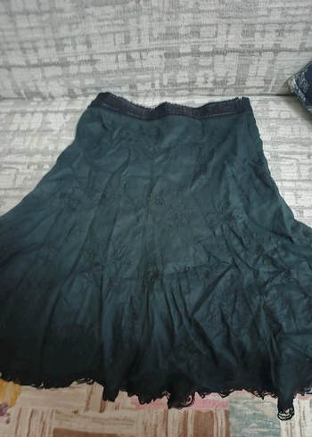 Gothic Grunge Uzun Siyah Nakışlı Etek - Görsel 4