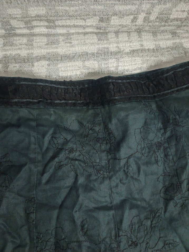 Gothic Grunge Uzun Siyah Nakışlı Etek - Görsel 5