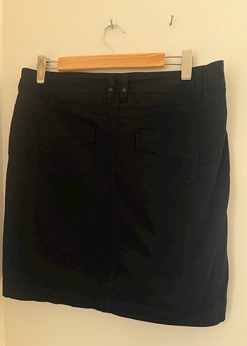 Taşlı siyah kot etek - Görsel 7