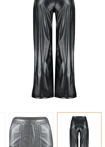 Trendyol milla wide leg deri pantolon - Görsel 2