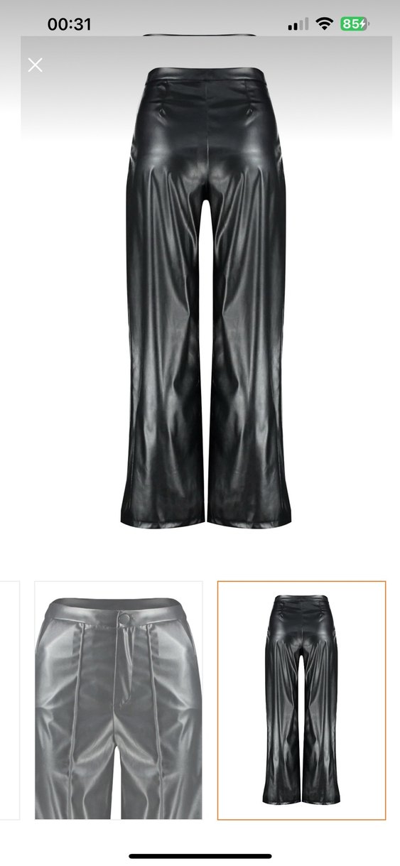 Trendyol milla wide leg deri pantolon - Görsel 2