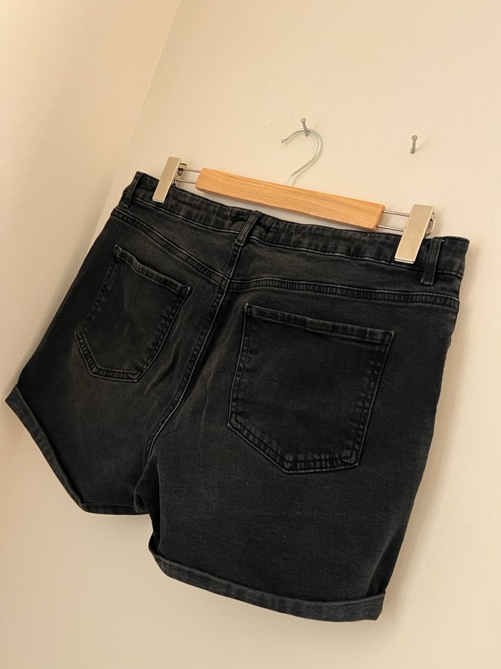 Lcw siyah kot şort - Görsel 4