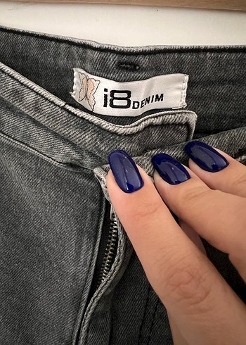 Gri jean şort - Görsel 3