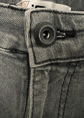 Gri jean şort - Görsel 4