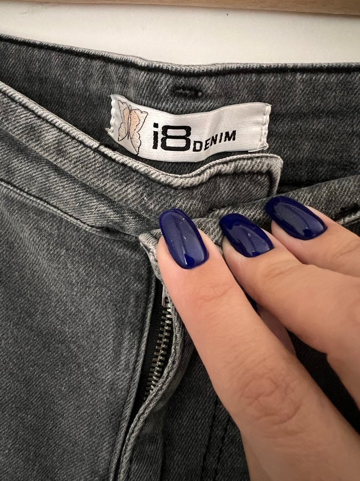 Gri jean şort - Görsel 3