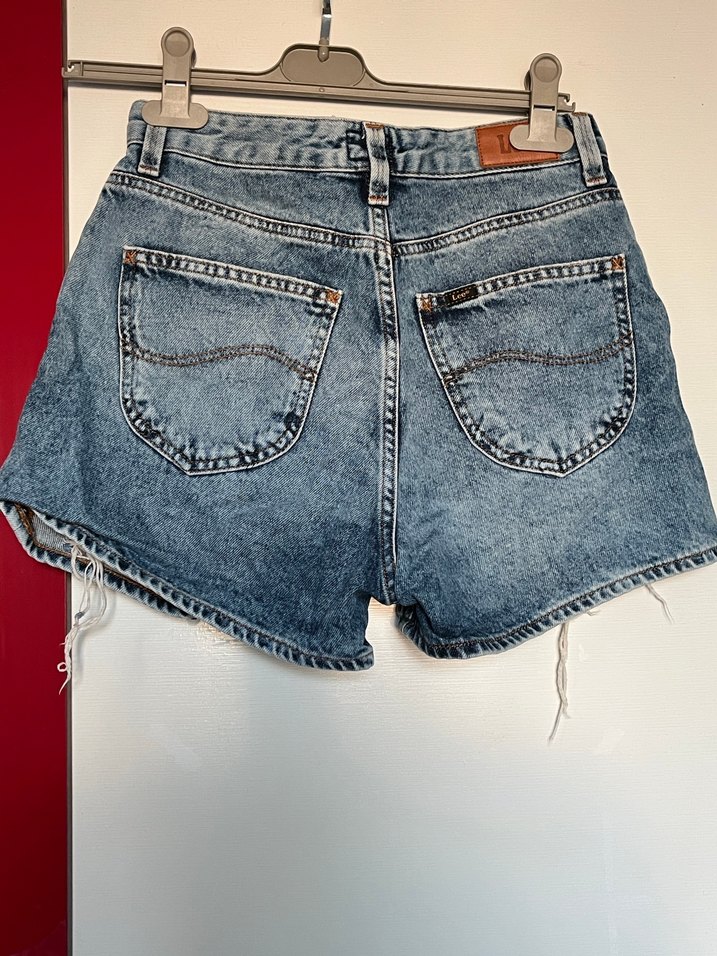 Lee Kadın Mavi Denim Mini Şort - Görsel 2
