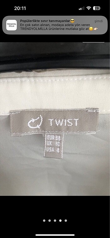 m Beden beyaz Renk Twist gömlek
