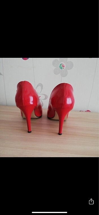 38 Beden kırmızı Renk Paulmark kırmızı rugan stiletto 38 numara