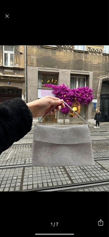 Beden beyaz Renk Zara Swarovski Taşlı Gece El Çantası
