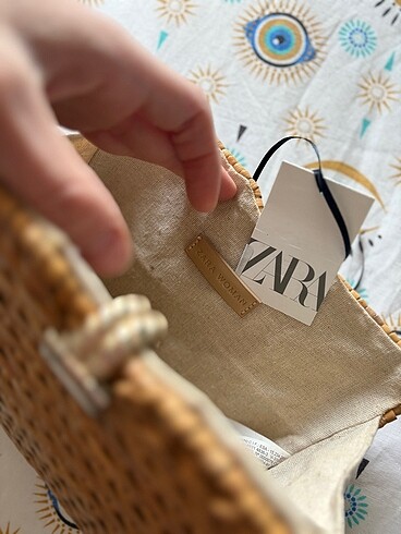 Beden beyaz Renk Zara Hasır Askılı Çanta