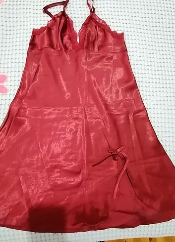m Beden Bordo saten gecelik ml beden 