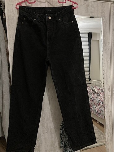 Trendyol & Milla Siyah düz paça pantolon jeans