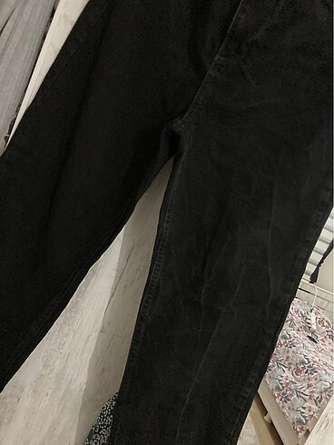 38 Beden Siyah düz paça pantolon jeans