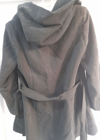 Kadın Siyah Kemerli Midi Kaban - Görsel 3