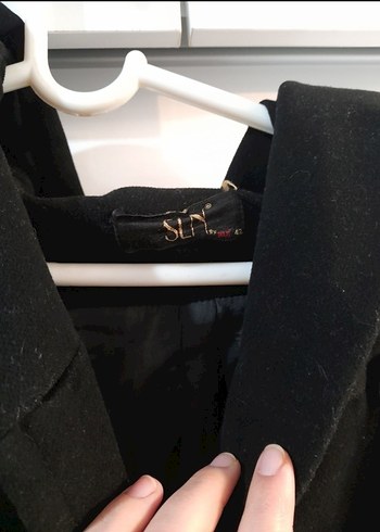 Kadın Siyah Kemerli Midi Kaban - Görsel 2