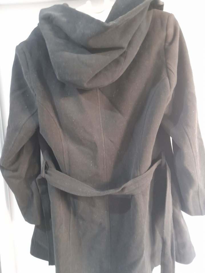 Kadın Siyah Kemerli Midi Kaban - Görsel 3