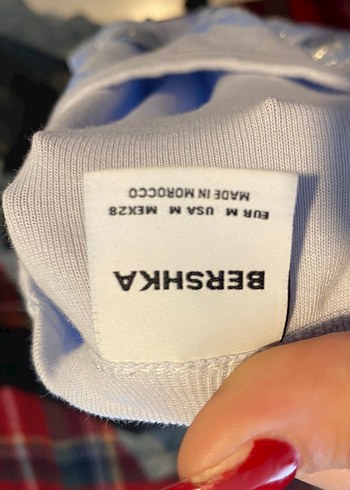 m Beden Mavi Batik Desenli Kısa Kollu Crop Top