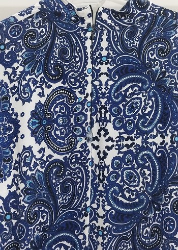 Bohem Lacivert Uzun Desenli Elbise - Görsel 4