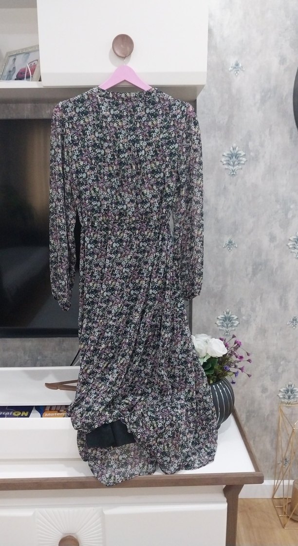 Çiçek Desenli Uzun Bohem Elbise - Görsel 4