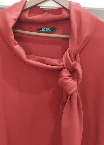 Bordo Midi Drapeli Halter Yaka Elbise - Görsel 2