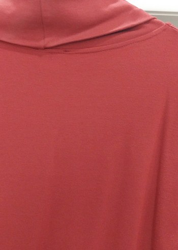 Bordo Midi Drapeli Halter Yaka Elbise - Görsel 4