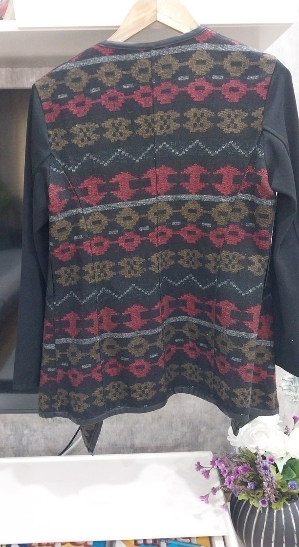 Kadın Bohem Desenli Örgü Hırka - Görsel 2