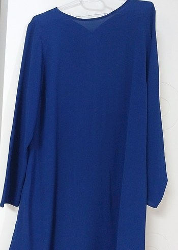 Uzun Kollu Mavi Kadın Tunik - Görsel 2