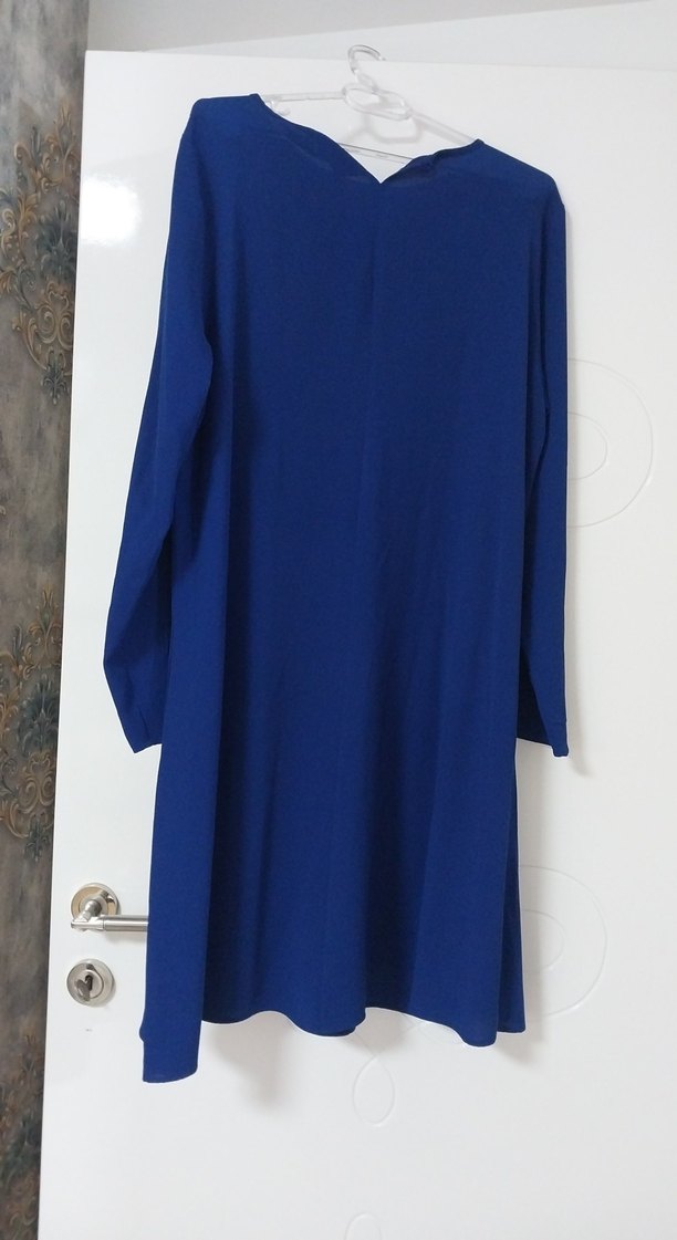 Uzun Kollu Mavi Kadın Tunik - Görsel 3