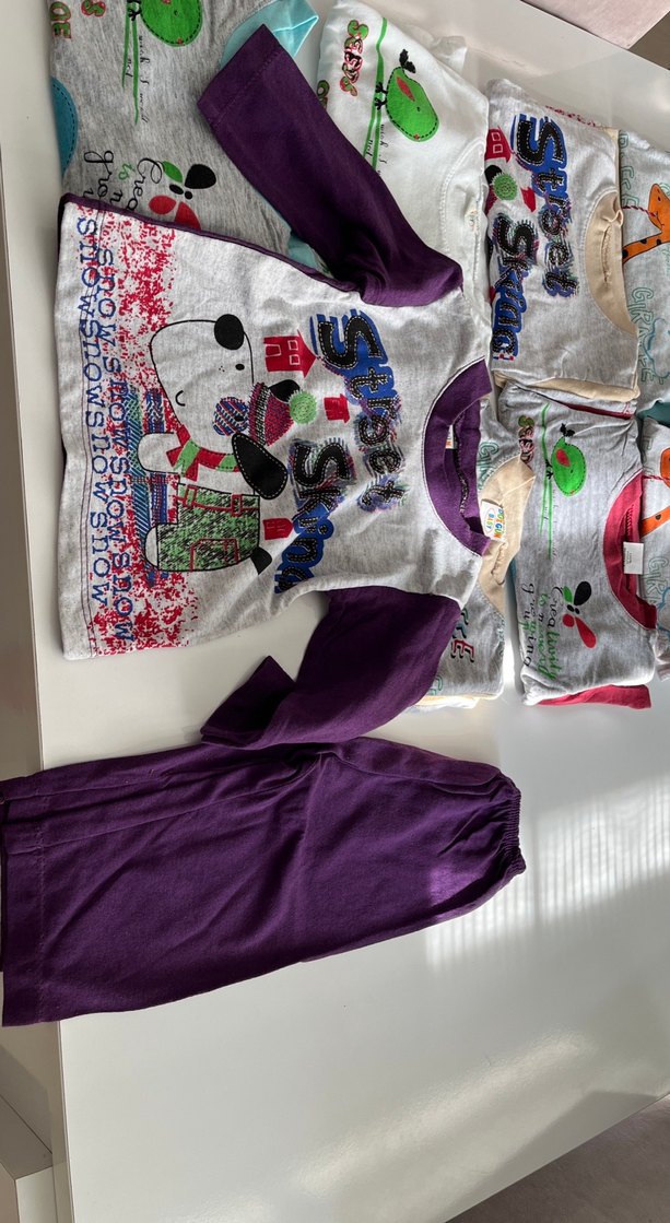 Bebekler  için Renkli Pamuklu Baskılı Kıyafetler - Görsel 5