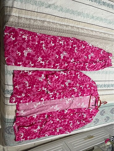 l Beden pembe Renk Kemerli kimono takım