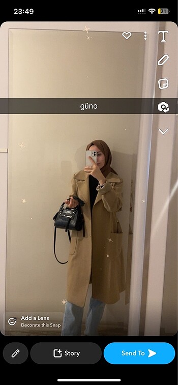 camel koton kadın uzun kaban