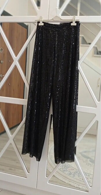 zara pul payet dikim pantolon wideleg
