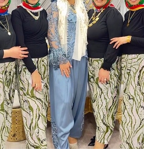 beyaz yeşil şalvar