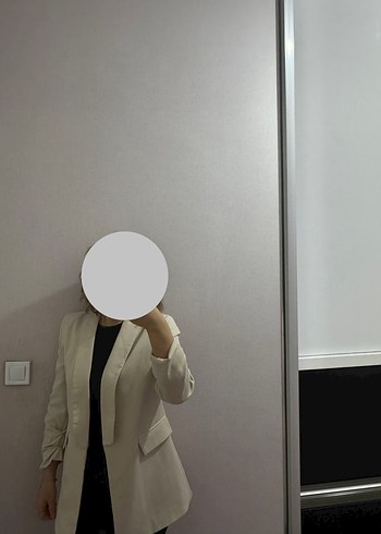 Bej Düğmeli Kadın Blazer Ceket 38 - Görsel 5