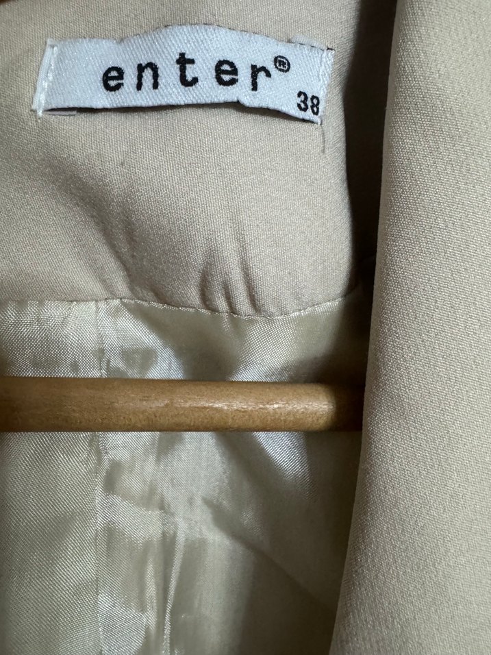 Bej Düğmeli Kadın Blazer Ceket 38 - Görsel 2