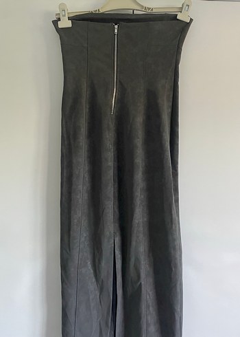 Gri Straplez Uzun Denim Elbise - Görsel 3