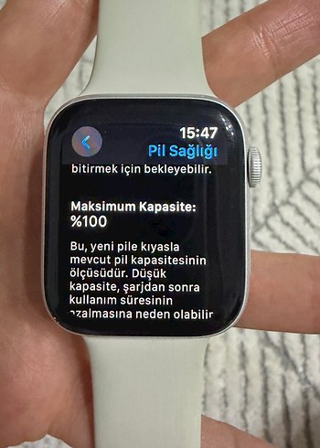 Bej Silikon Kordonlu Akıllı Saat - Görsel 5