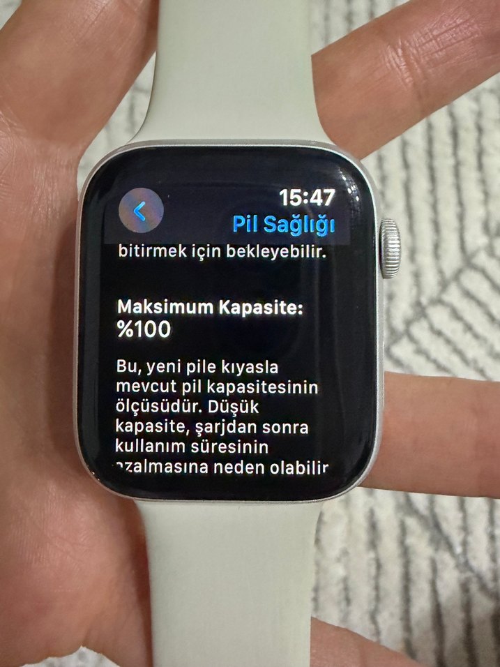 Bej Silikon Kordonlu Akıllı Saat - Görsel 5