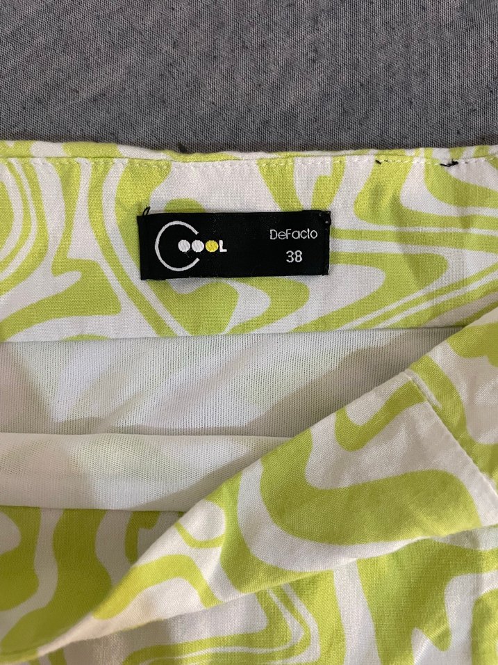 Yeşil Desenli Mini Etek - Görsel 2